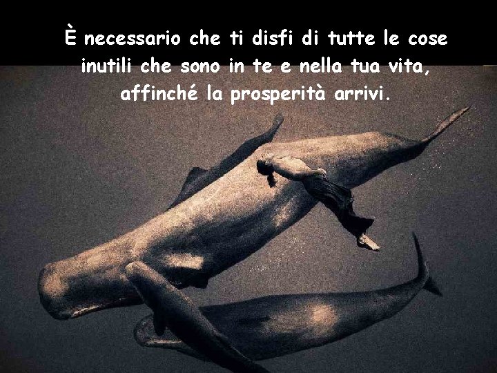È necessario che ti disfi di tutte le cose inutili che sono in te