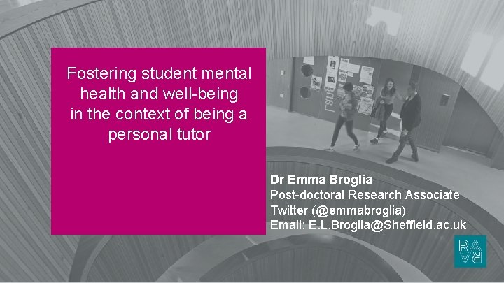 Fostering student mental health and well-being in the context of being a personal tutor