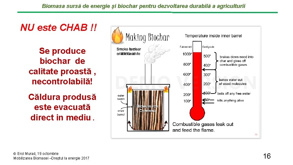 Biomasa sursă de energie şi biochar pentru dezvoltarea durabilă a agriculturii NU este CHAB