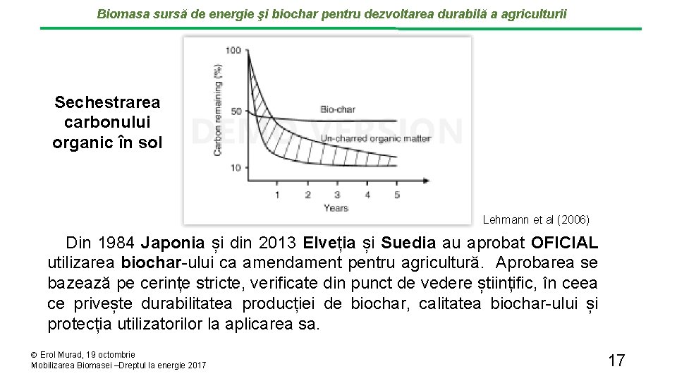 Biomasa sursă de energie şi biochar pentru dezvoltarea durabilă a agriculturii Sechestrarea carbonului organic Biomasa sursă de energie şi biochar pentru dezvoltarea durabilă a agriculturii Sechestrarea carbonului organic