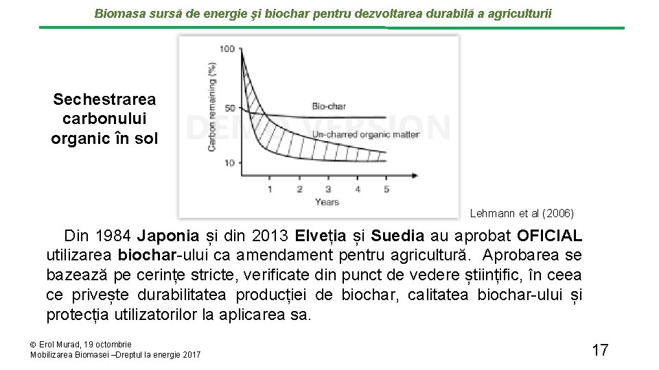 Biomasa sursă de energie şi biochar pentru dezvoltarea durabilă a agriculturii Sechestrarea carbonului organic