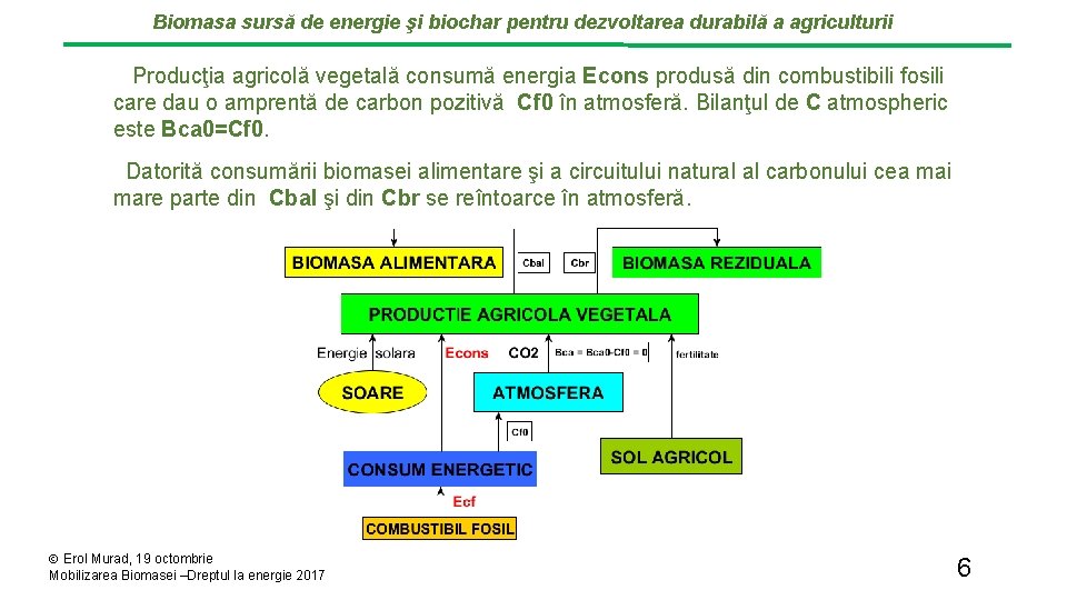 Biomasa sursă de energie şi biochar pentru dezvoltarea durabilă a agriculturii Producţia agricolă vegetală