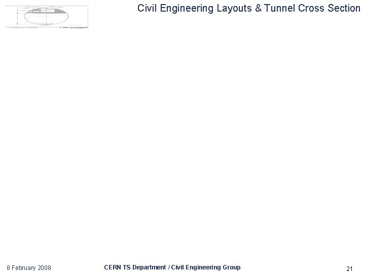Civil Engineering Layouts & Tunnel Cross Section 8 February 2008 CERN TS Department /