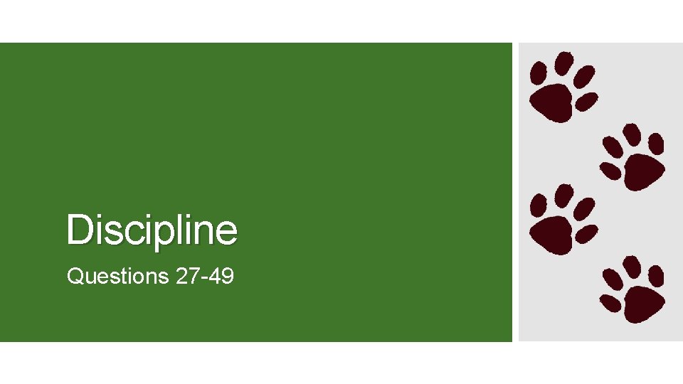 Discipline Questions 27 -49 