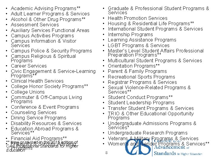  • • Academic Advising Programs** Adult Learner Programs & Services Alcohol & Other