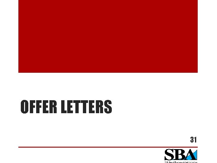 OFFER LETTERS 31 