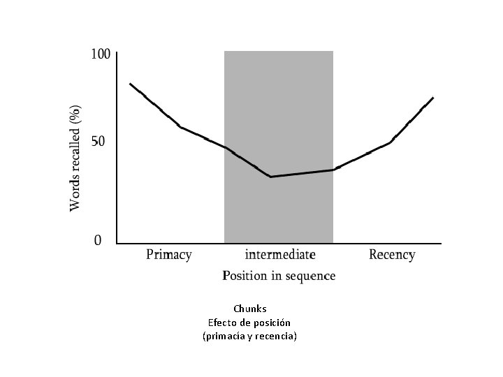 Chunks Efecto de posición (primacía y recencia) 