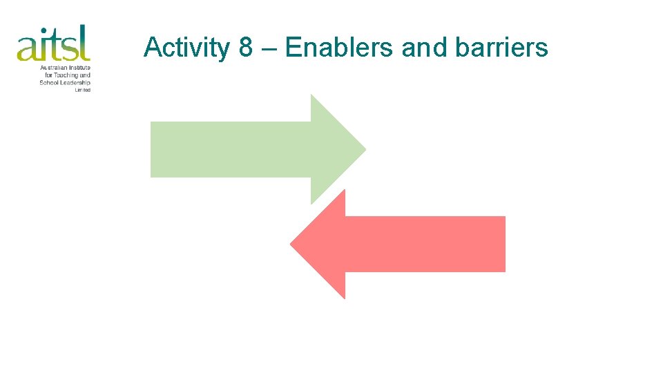 Activity 8 – Enablers and barriers 