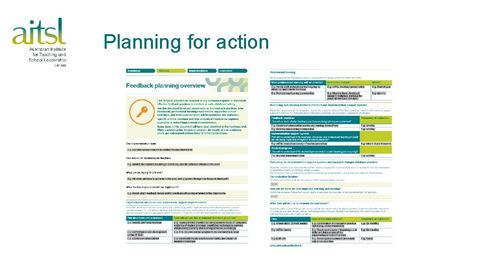 Planning for action 