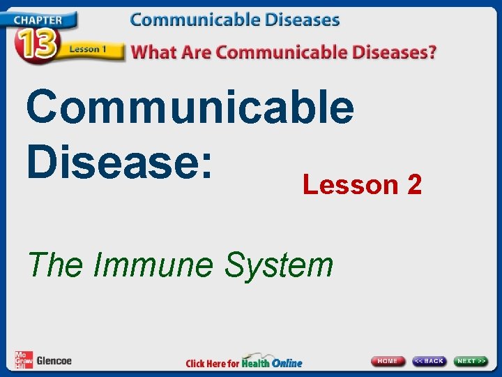 Communicable Disease: Lesson 2 The Immune System 