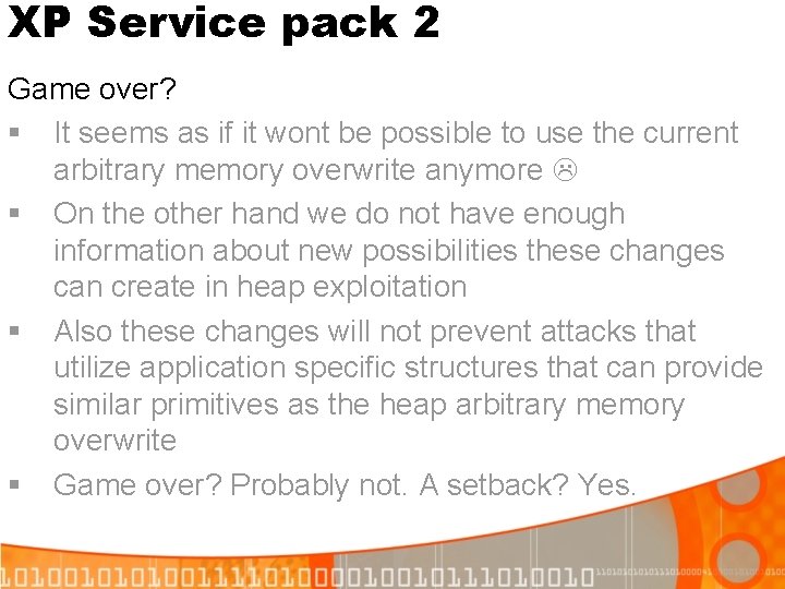 XP Service pack 2 Game over? § It seems as if it wont be
