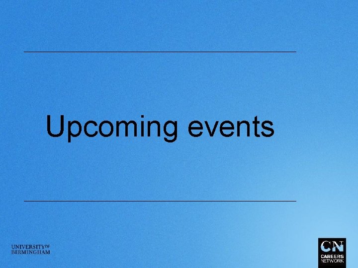  Upcoming events 