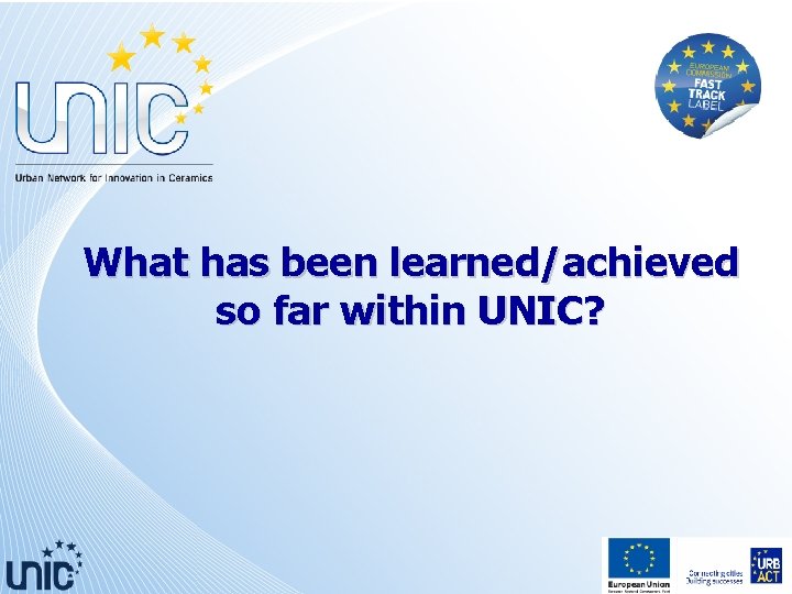 What has been learned/achieved so far within UNIC? 