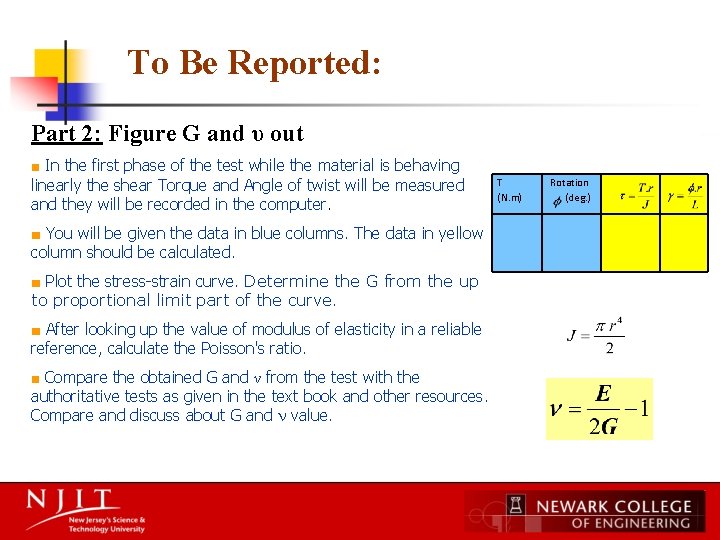 To Be Reported: Part 2: Figure G and υ out ■ In the first