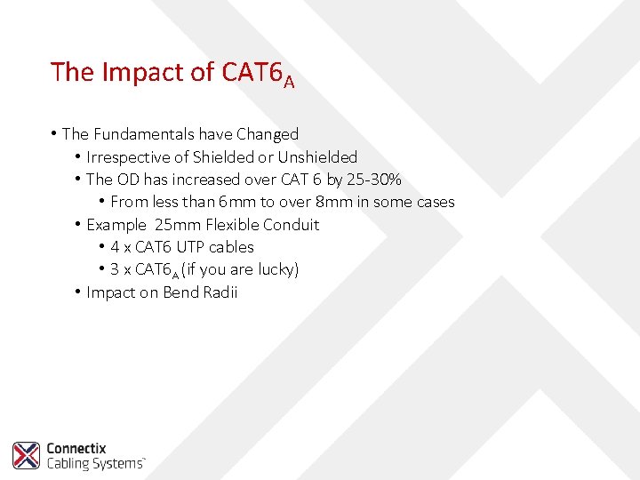 The Impact of CAT 6 A • The Fundamentals have Changed • Irrespective of