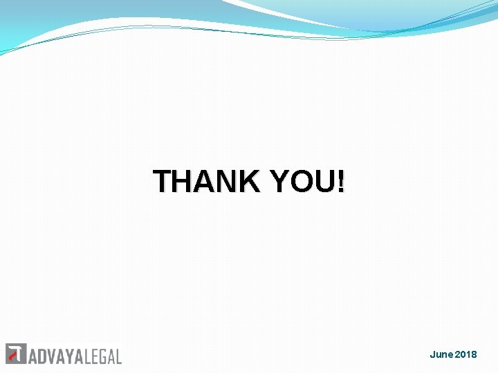 THANK YOU! June 2018 
