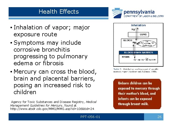 Health Effects • Inhalation of vapor; major exposure route • Symptoms may include corrosive