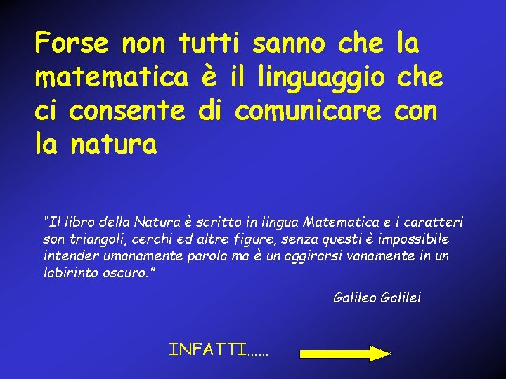 Forse non tutti sanno che la matematica è il linguaggio che ci consente di
