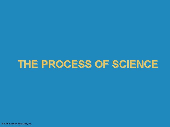 THE PROCESS OF SCIENCE © 2015 Pearson Education, Inc. 