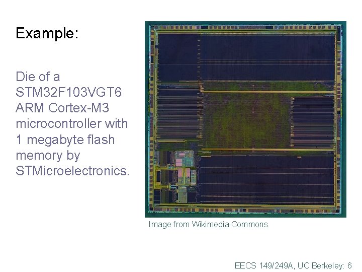 Example: Die of a STM 32 F 103 VGT 6 ARM Cortex-M 3 microcontroller