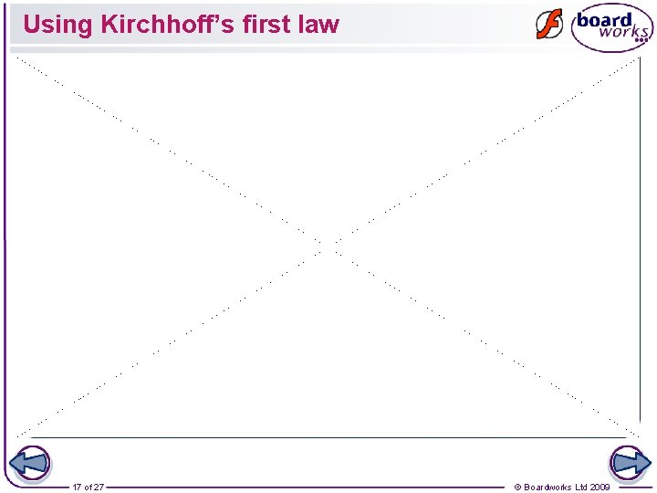 Using Kirchhoff’s first law 17 of 27 © Boardworks Ltd 2009 