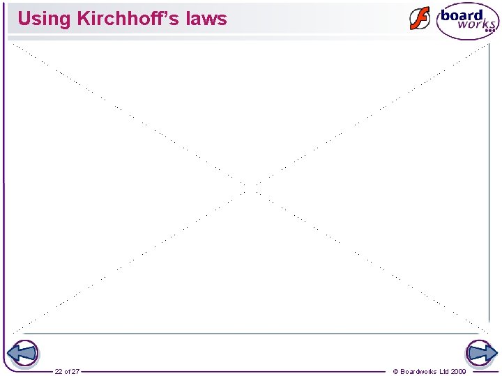 Using Kirchhoff’s laws 22 of 27 © Boardworks Ltd 2009 