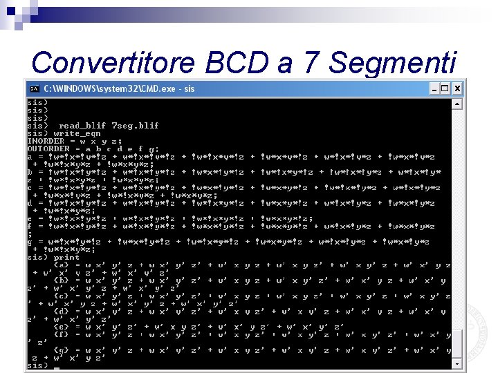 Convertitore BCD a 7 Segmenti 
