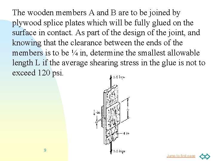 The wooden members A and B are to be joined by plywood splice plates