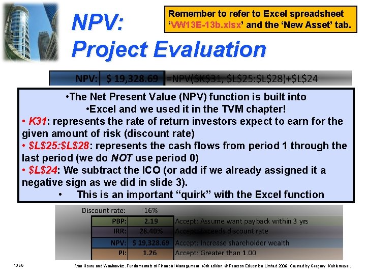 Remember to refer to Excel spreadsheet ‘VW 13 E-13 b. xlsx’ and the ‘New