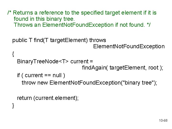 /* Returns a reference to the specified target element if it is found in /* Returns a reference to the specified target element if it is found in