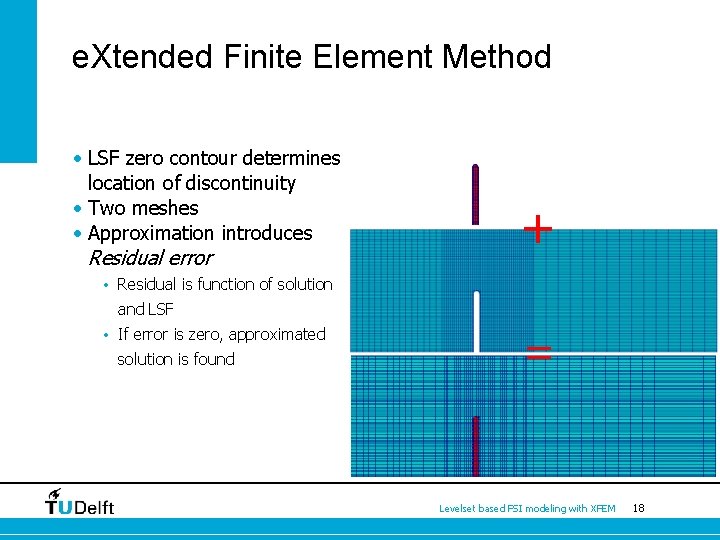 e. Xtended Finite Element Method • LSF zero contour determines location of discontinuity •