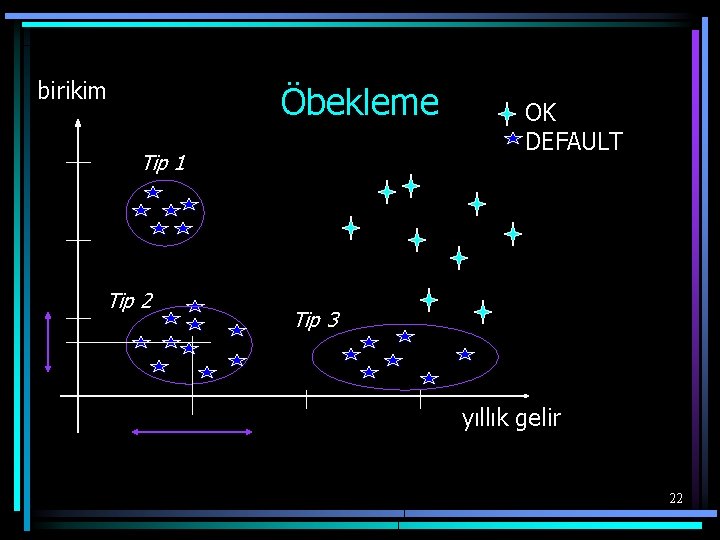 birikim Öbekleme Tip 1 Tip 2 OK DEFAULT Tip 3 yıllık gelir 22 