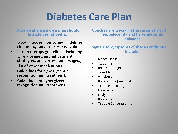 Diabetes Mellitus Taken From NATA Position Statement Management