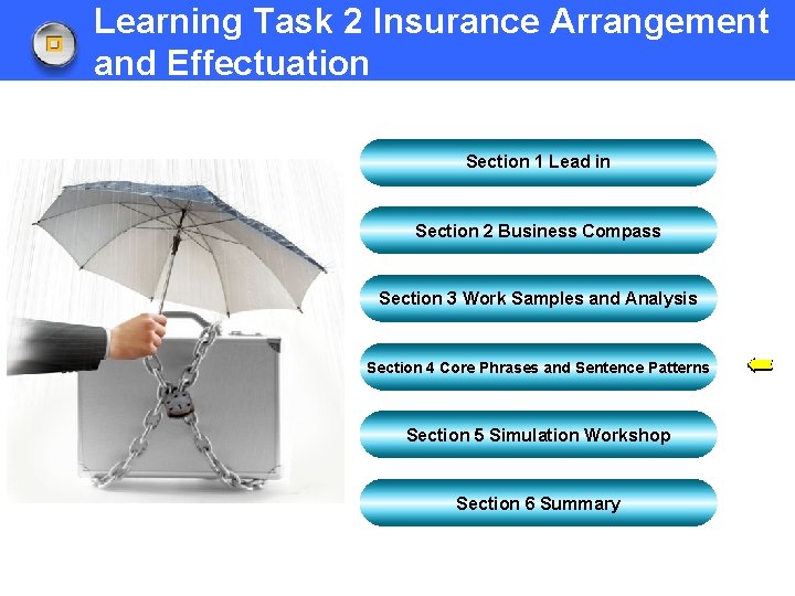Learning Task 2 Insurance Arrangement and Effectuation Section 1 Lead in Section 2 Business