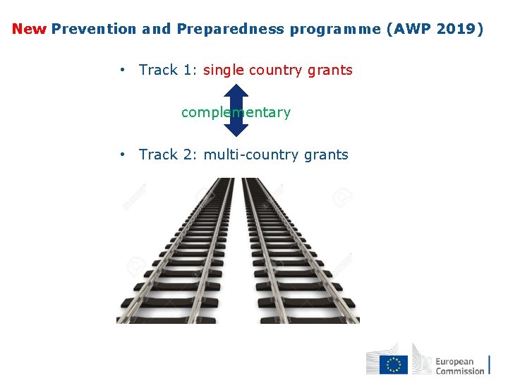 New Prevention and Preparedness programme (AWP 2019) • Track 1: single country grants complementary