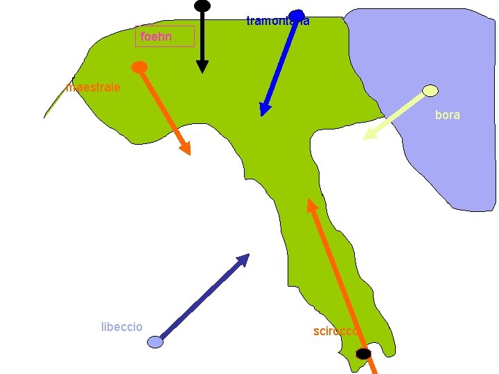 tramontana foehn maestrale bora libeccio scirocco 