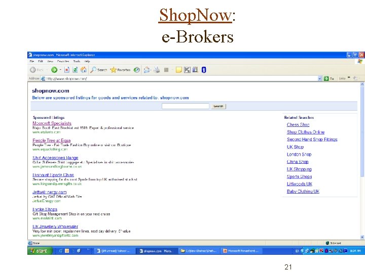 Shop. Now: e-Brokers 21 