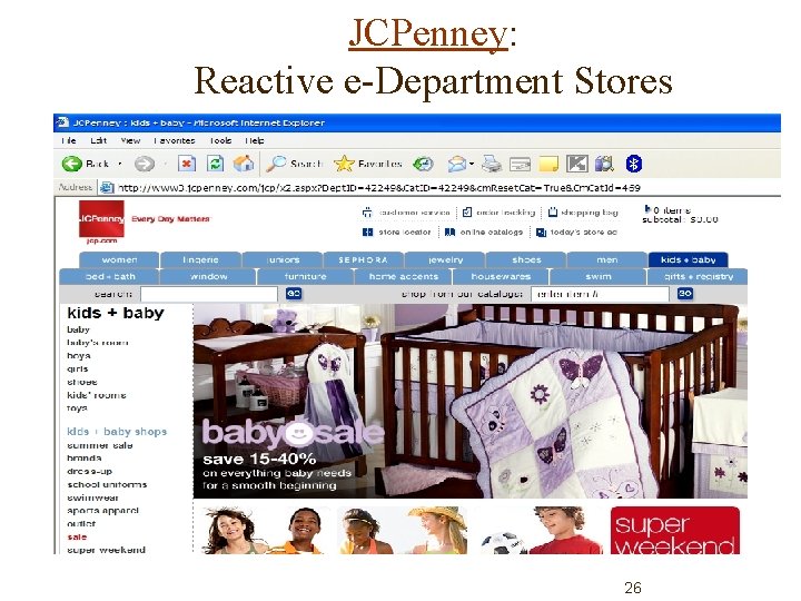 JCPenney: Reactive e-Department Stores 26 