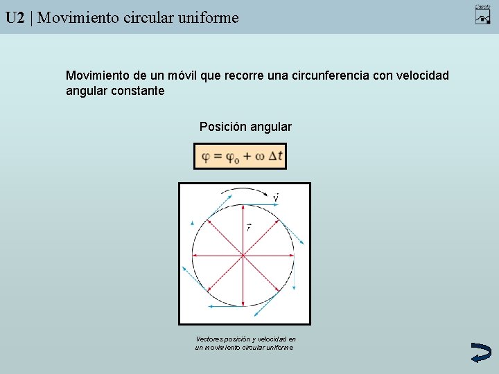 U 2 | Movimiento circular uniforme Movimiento de un móvil que recorre una circunferencia