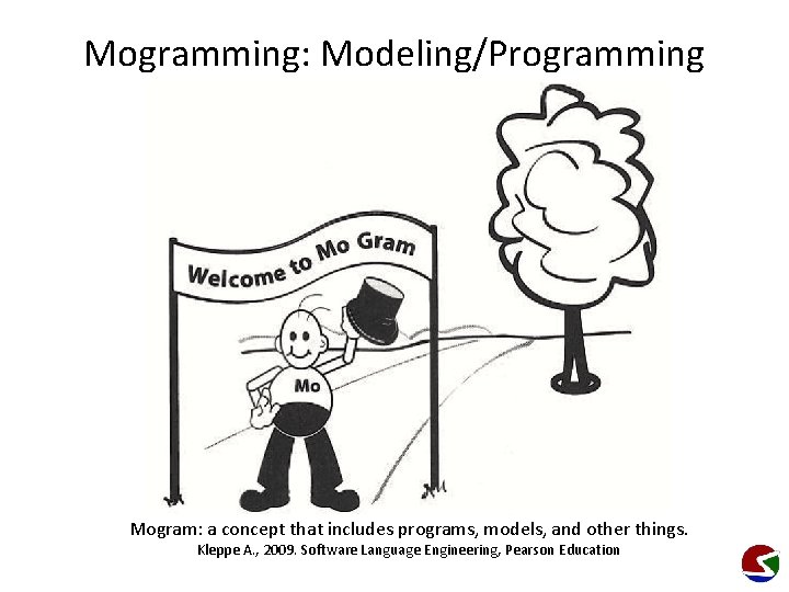 Mogramming: Modeling/Programming Mogram: a concept that includes programs, models, and other things. Kleppe A.