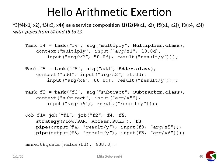 Hello Arithmetic Exertion f 3(f 4(x 1, x 2), f 5(x 3, x 4))