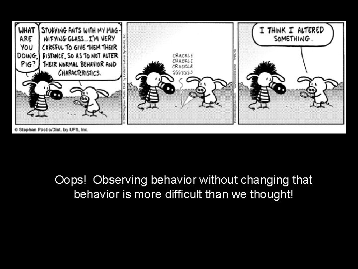 Oops! Observing behavior without changing that behavior is more difficult than we thought! 