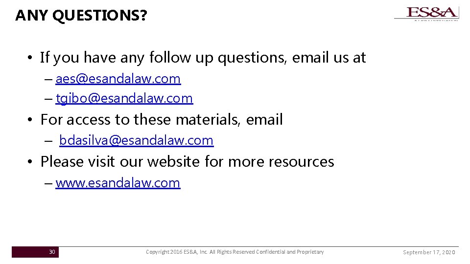ANY QUESTIONS? • If you have any follow up questions, email us at –