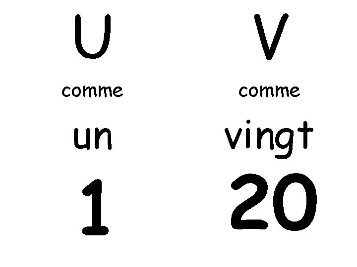U V comme un vingt 1 20 