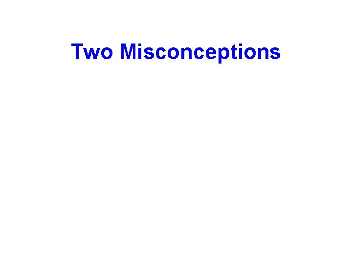 Two Misconceptions 