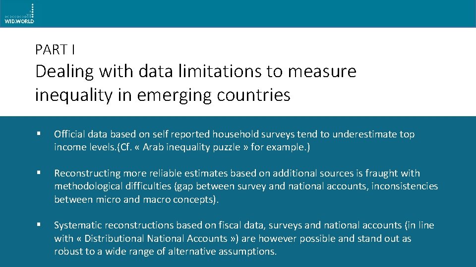 PART I Dealing with data limitations to measure inequality in emerging countries § Official
