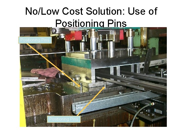 No/Low Cost Solution: Use of Positioning Pins 