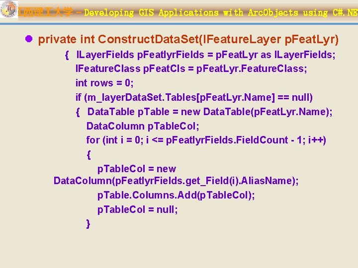 江西理 大学 – Developing GIS Applications with Arc. Objects using C#. NET l private