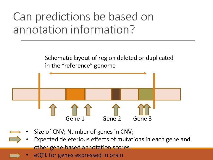 Can predictions be based on annotation information? Schematic layout of region deleted or duplicated