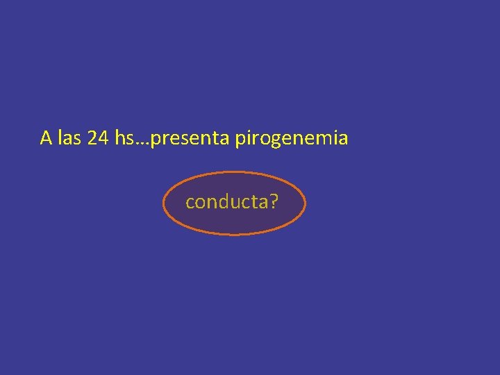 A las 24 hs…presenta pirogenemia conducta? 